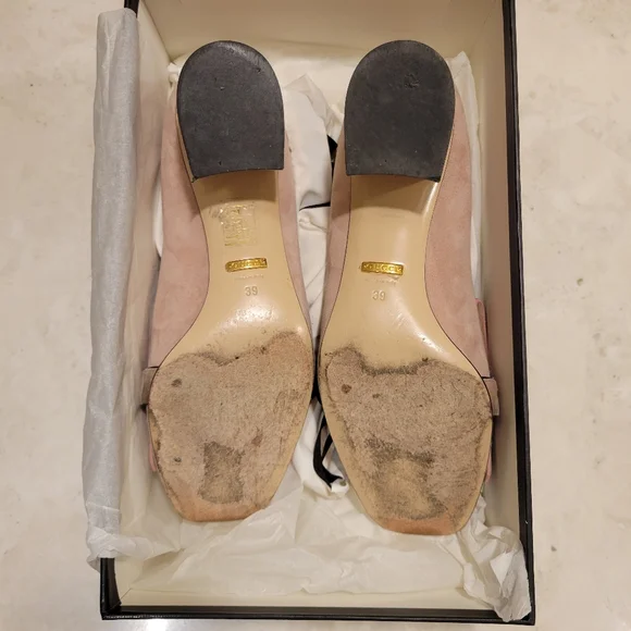 Gucci GG Marmont Pink Blush Fringe Loafer Pumps - Picture 11 of 11